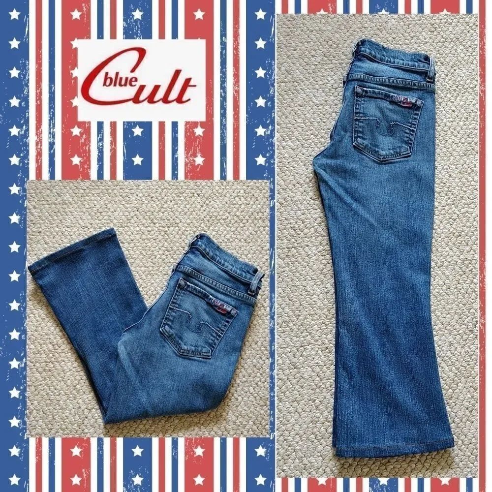 Vintage Blue Cult distressed cropped jeans